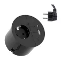 LOOP IN CHARGE socket outlet USB A/C angled plug, black