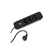 3-way power strip PRIMO 2, 3xCEE7/3, with supply cable L2000mm