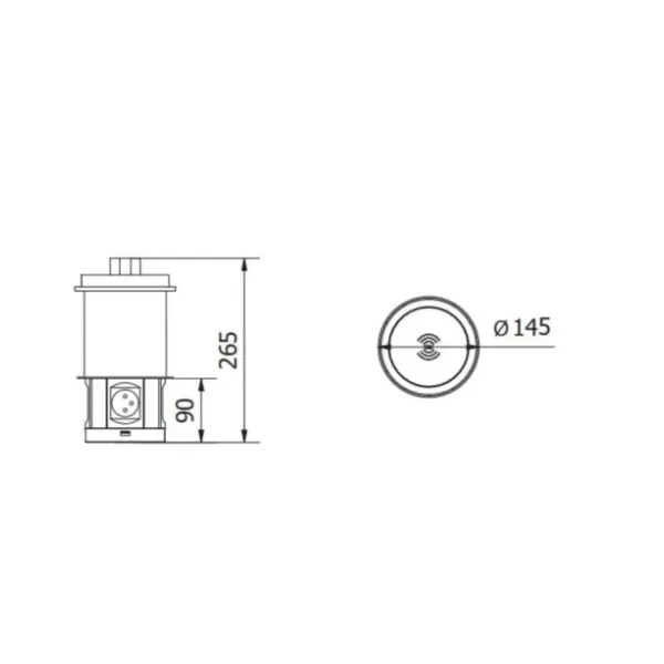 RB COMFORT PLUS 4xSchuko, dvigubas USB-A kroviklis, 2xRJ45, bevielis kroviklis, juodas