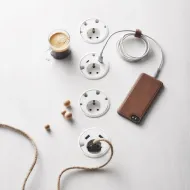 POWER DOT 1x220V, 2xUSB connections, 1 cable through, cable L1500mm, white