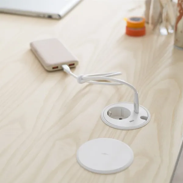 Rozečių blokas POWER DOT 1x250V, 2xUSB-C jungtys, 1 kanalas laidui, laidas L1500mm, baltas