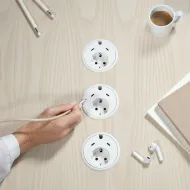 Rozečių blokas POWER DOT 1x250V, 2xUSB-C jungtys, 1 kanalas laidui, laidas L1500mm, baltas