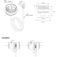 Power distributing unit POWER DOT 1x250V, 2xUSB-C connections, 1 cable through, cable L1500mm, white