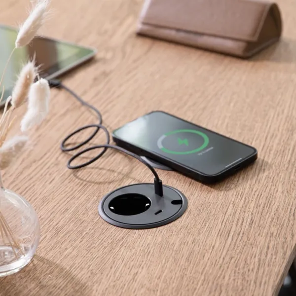 Rozečių blokas POWER DOT 1x250V, 2xUSB-C jungtys, 1 kanalas laidui, laidas L1500mm, juodas