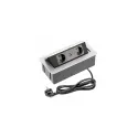 Power distributing unit SOFT 2xSchuko, double USB charger, aluminum, cable L1500mm