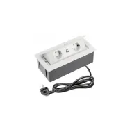 Rozečių blokas SOFT 2xschuko, dvigubas USB kroviklis, aliuminis, laidas L1500