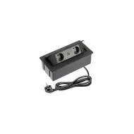Power distributing unit SOFT 2xSchuko, double USB charger, aluminum, cable L1500mm