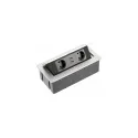 Power distributing unit SOFT 2xSchuko, double USB charger, aluminum, cable L1500mm