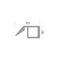 Aluminium profile 2147, with handle, L3000mm, aluminium anodized