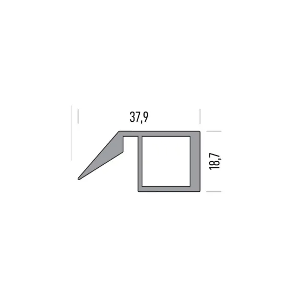Aluminium profile 2147, with handle, L3000mm, aluminium anodized