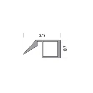 Aluminium profile 2147, with handle, L3000mm, aluminium anodized