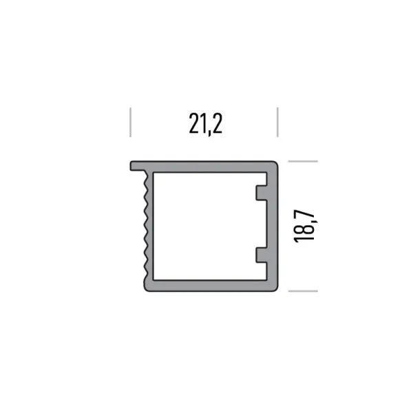 Frame profile 2368, for gluing, L3000mm, aluminium anodized