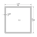 Profilis aliuminio 45x45x2mm, L3500mm