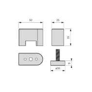 Adjustable support for Stili Ellipse vertical profile A, black