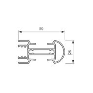 Vertical profile Stili Ellipse, with groove for LED strip, L5200mm, black