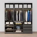 Metal drawer for shoes W600mm with soft closing, gray anthracite