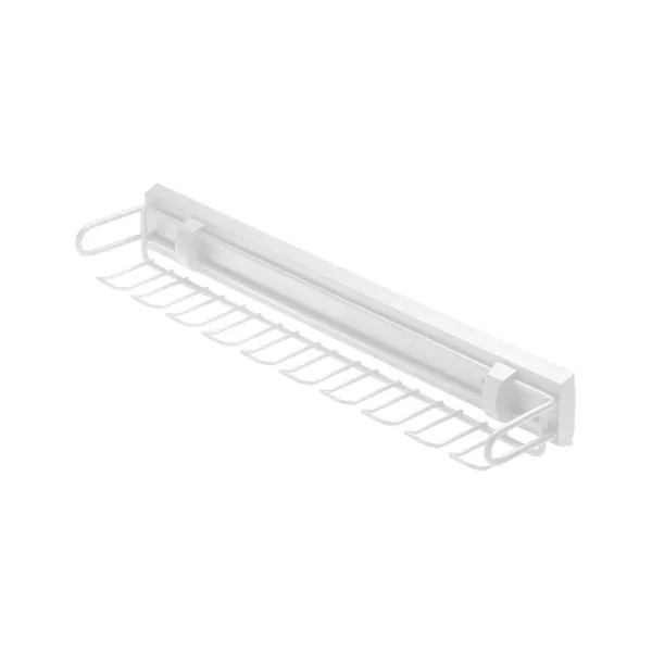 Belt and tie rack, with soft close, white