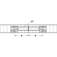 Double-ended bolt, Häfele Minifix®, with ridge, bolt hole Ø7mm