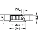 Recess mounted housing, for Häfele Loox3 and Häfele Loox5 LED drill hole Ø35mm