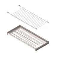 Dish rack with aluminum frame and tray W600mm white