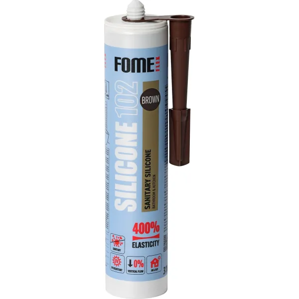Hermetikas silikoninis 310ml rudas FOME FLEX