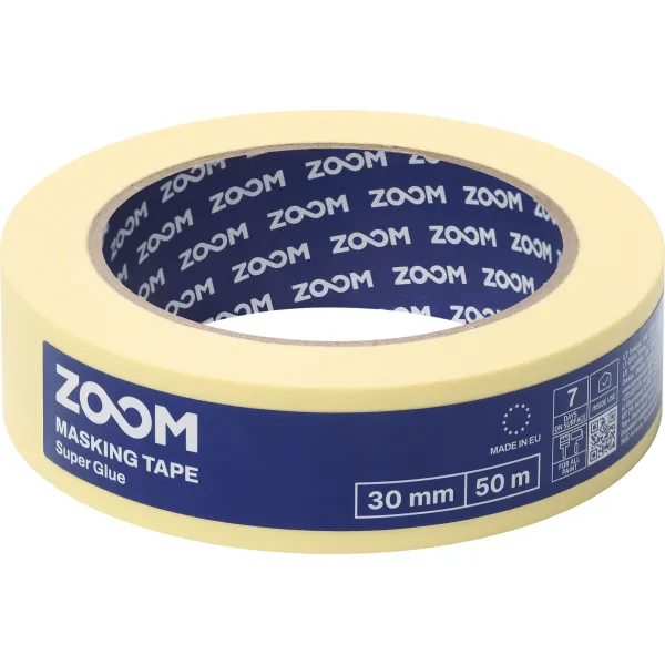 Adhesive paper tape, for painting, 50m x 30mm, yellowish