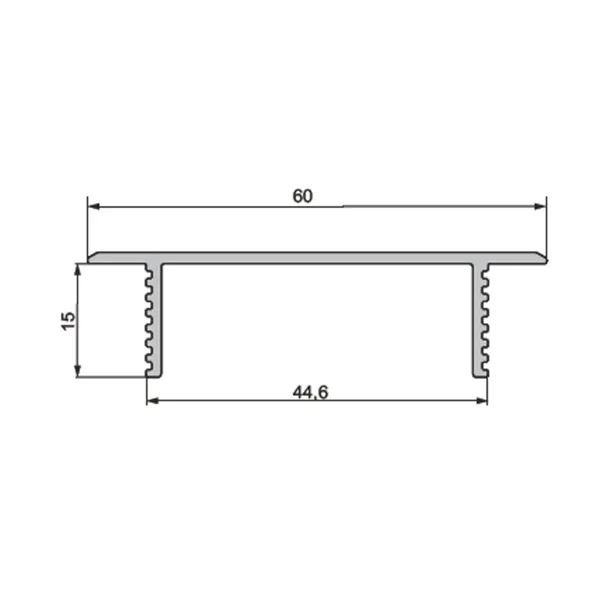 Grotelės ventiliacinės aliuminis 60x485mm,