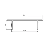 Ventilation grill aluminum 60x485mm