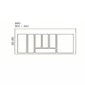 Cutlery tray, 740x392mm, grey