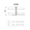 Reversible corner mechanism COMPACT W600mm IKONA, anthracite