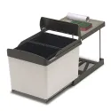 Pull-out wastebin, double, W500mm, quartz grey/light grey
