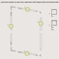 Rėmelis iš P-M165 profilio su MODUS lankstais
