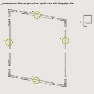 Frame with handle from P-M165 and P-M165/1 profiles with MODUS hinges