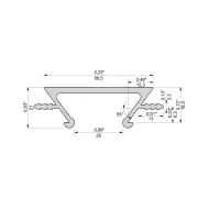 Aluminium handle, recessed, with gasket, from profile P-A33