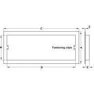 ventilation trims, plastic, with fixing clips, with louvres