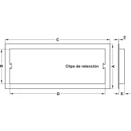 ventilation trims, plastic, with fixing clips, with louvres