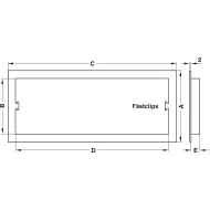 ventilation trims, plastic, with fixing clips, with louvres
