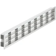 ventilation trims, plastic, with fixing clips, with louvres