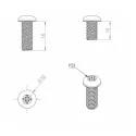 Screws set, for fixing cap "Easy" M6x10mm & M6x16mm, stainless steel, black