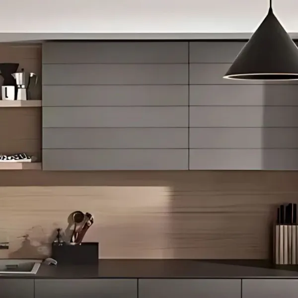 Modulis su žaliuzėmis FLIPDOOR baltas 900x780x373mm, pilka MDP/titanas matinis
