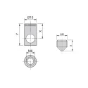 Nut M6 10x12.5mm