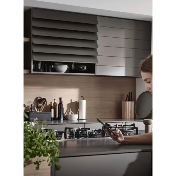 Modulis su žaliuzėmis FLIPDOOR baltas 900x780x373mm, juoda MDP/juoda blizgi