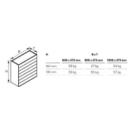 Modulis su žaliuzėmis FLIPDOOR baltas 900x780x373mm, juoda MDP/juoda blizgi