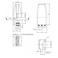 Partition panel clamp CLAMP ON 4-8mm matt chrome