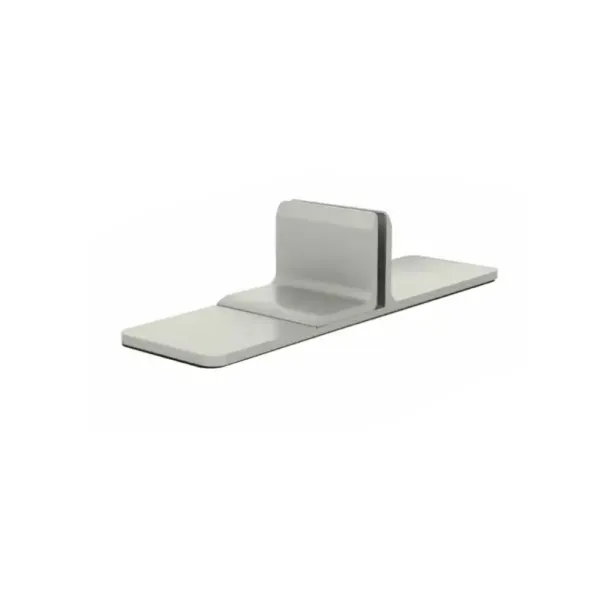 Partition panel support clamp, aluminum, 6-8mm (2 pcs), silver painted