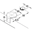 Jungtis RAFIX 20x14,2mm, balta su lankeliu S19mm,