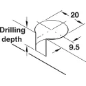 Connector housing, Rafix 20 N system, without dowel, zinc alloy, with ridge