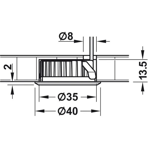 Recess mounted housing, for Häfele Loox3 and Häfele Loox5 LED drill hole Ø35mm