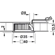 Dangtelis kvadratinis šviestuvui LED2040 balta