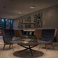 Pendant light, Nimbus Lighting Pad Lounge Vario, acoustic pad, grey/ebony ash